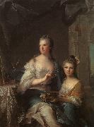 Jean Marc Nattier Madame Marsollier and her Daughter oil